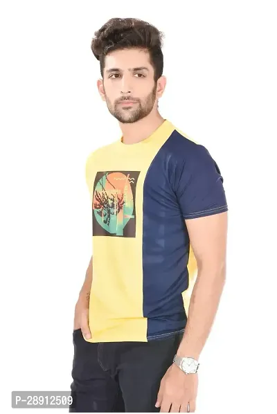 Reliable Yellow Polyester Round Neck Tees For Men-thumb2