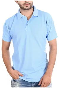 Reliable Blue Cotton Blend Polos For Men-thumb2