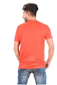 Reliable Red Polyester Round Neck Tees For Men-thumb4