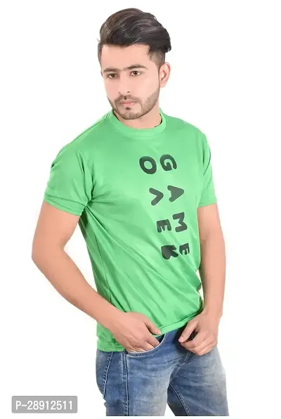 Reliable Green Polyester Round Neck Tees For Men-thumb3