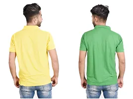 Reliable Multicoloured Cotton Blend  Polos For Men Pack Of 2-thumb1