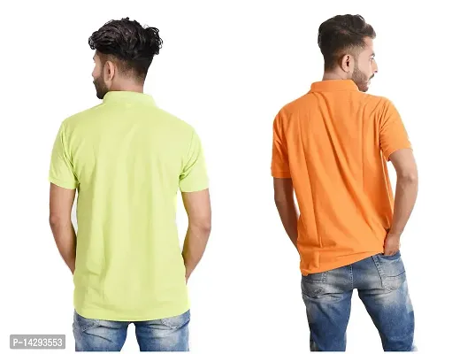 Reliable Multicoloured Cotton Blend  Polos For Men Pack Of 2-thumb2