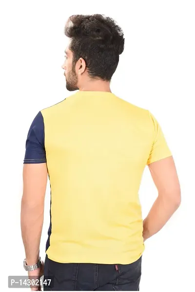 Reliable Yellow Polyester  Round Neck Tees For Men-thumb4