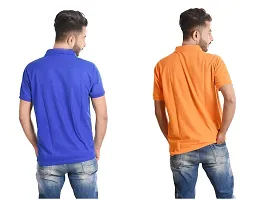 Reliable Multicoloured Cotton Blend  Polos For Men Pack Of 2-thumb1