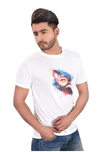 Reliable White Polyester Round Neck Tees For Men-thumb3