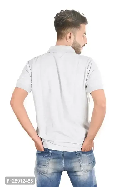 Reliable Grey Cotton Blend Polos For Men-thumb4