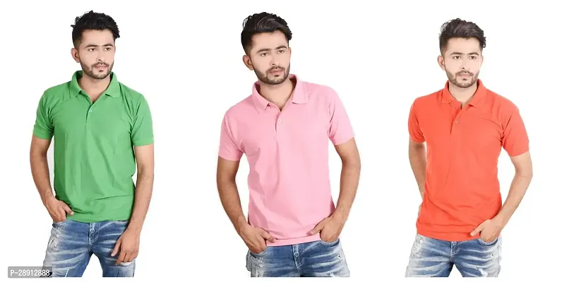 Reliable Cotton Blend Polos For Men Pack Of 3