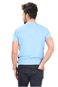 Reliable Blue Polyester  Round Neck Tees For Men-thumb2