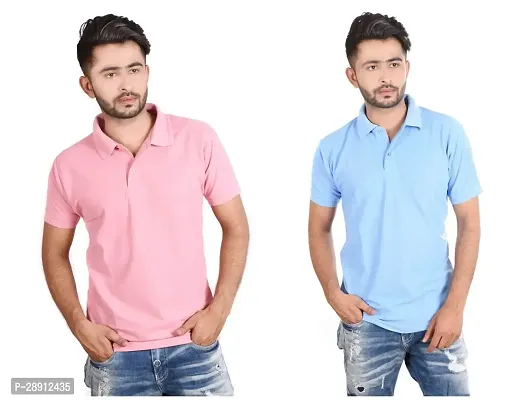 Reliable Cotton Blend Polos For Men Pack Of 2-thumb0