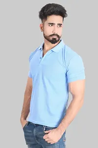 Reliable Blue Cotton Blend Polos For Men-thumb2