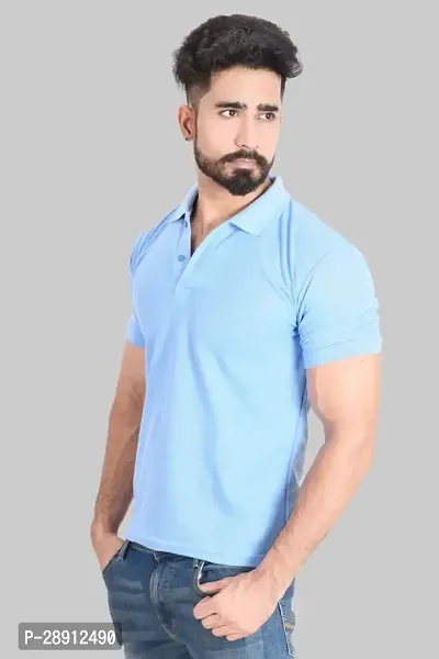 Reliable Blue Cotton Blend Polos For Men-thumb3