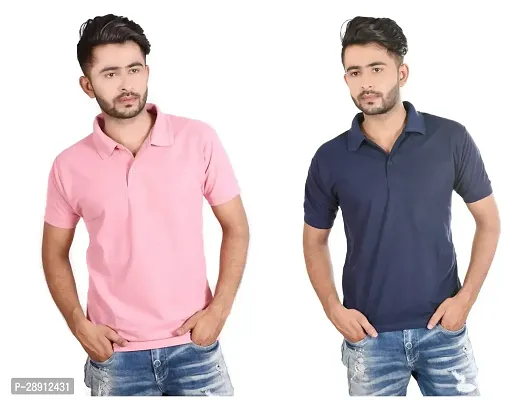 Reliable Cotton Blend Polos For Men Pack Of 2-thumb0