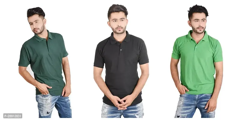 Reliable Cotton Blend Polos For Men Pack Of 3-thumb0