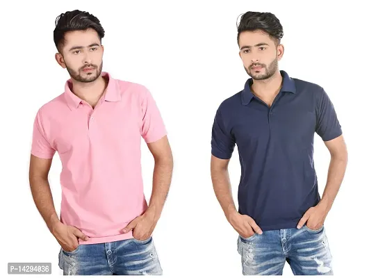 Reliable Multicoloured Cotton Blend  Polos For Men Pack Of 2-thumb0