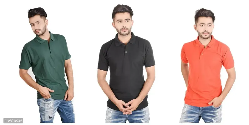 Reliable Cotton Blend Polos For Men Pack Of 3