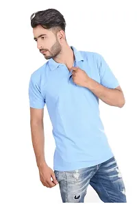 Reliable Blue Cotton Blend Polos For Men-thumb1