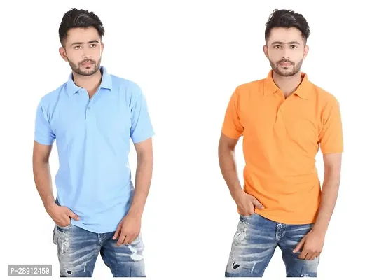 Reliable Cotton Blend Polos For Men Pack Of 2-thumb0