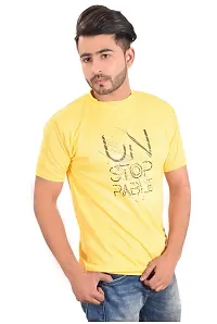 Reliable Yellow Polyester Round Neck Tees For Men-thumb1