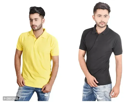 Reliable Cotton Blend Polos For Men Pack Of 2