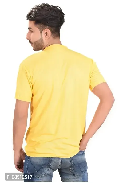 Reliable Yellow Polyester Round Neck Tees For Men-thumb4