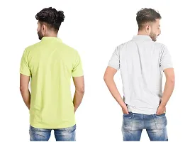 Reliable Multicoloured Cotton Blend  Polos For Men Pack Of 2-thumb1