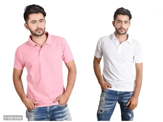 Reliable Cotton Blend Polos For Men Pack Of 2-thumb0