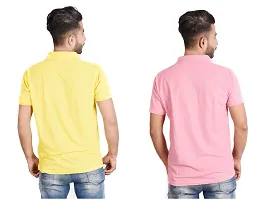 Reliable Multicoloured Cotton Blend  Polos For Men Pack Of 2-thumb1