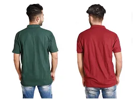 Reliable Multicoloured Cotton Blend  Polos For Men Pack Of 2-thumb1