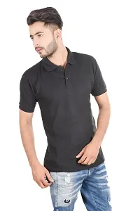 Reliable Black Cotton Blend Polos For Men-thumb1