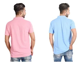 Reliable Multicoloured Cotton Blend  Polos For Men Pack Of 2-thumb1