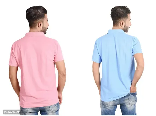 Reliable Multicoloured Cotton Blend  Polos For Men Pack Of 2-thumb2