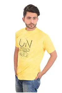 Reliable Yellow Polyester Round Neck Tees For Men-thumb2