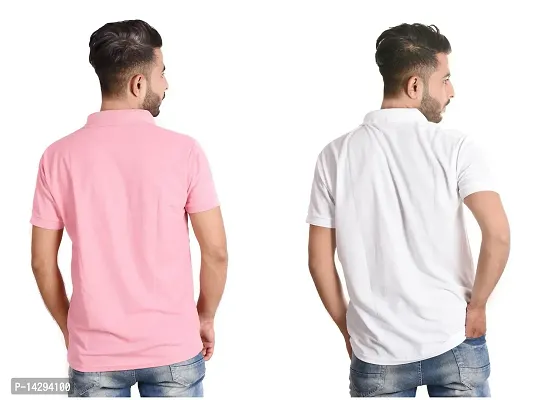 Reliable Multicoloured Cotton Blend  Polos For Men Pack Of 2-thumb2