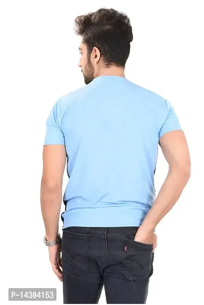 Reliable Blue Polyester  Round Neck Tees For Men-thumb2