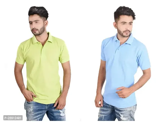 Reliable Cotton Blend Polos For Men Pack Of 2