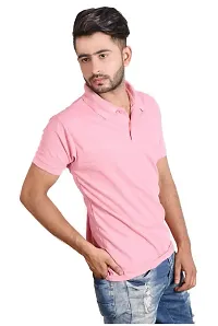 Reliable Pink Cotton Blend Polos For Men-thumb1