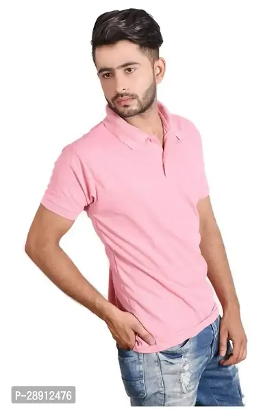 Reliable Pink Cotton Blend Polos For Men-thumb2