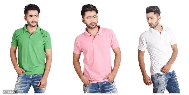 Trendy Polo Neck Tshirt Pack Of 3 For Men