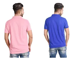 Reliable Multicoloured Cotton Blend  Polos For Men Pack Of 2-thumb1