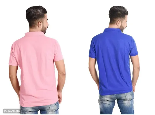 Reliable Multicoloured Cotton Blend  Polos For Men Pack Of 2-thumb2