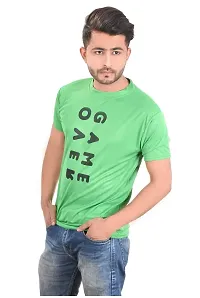 Reliable Green Polyester Round Neck Tees For Men-thumb1