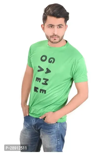 Reliable Green Polyester Round Neck Tees For Men-thumb2