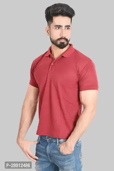 Reliable Red Cotton Blend Polos For Men-thumb2