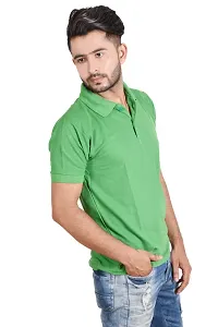 Reliable Green Cotton Blend  Polos For Men-thumb1