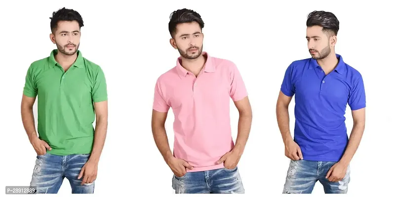 Reliable Cotton Blend Polos For Men Pack Of 3