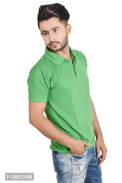 Reliable Green Cotton Blend Polos For Men-thumb2