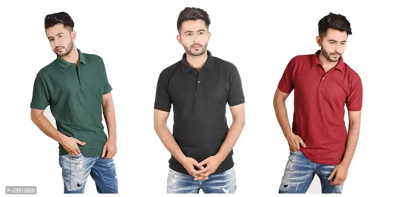 Reliable Cotton Blend Polos For Men Pack Of 3-thumb0