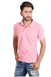 Reliable Pink Cotton Blend Polos For Men-thumb2