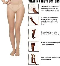 FashionIO - Women's Sheer Transparent high waist Pantyhose stocking with Excellent Stretch (Free Size 30-36 waist) - 2Black+2Skin-thumb4