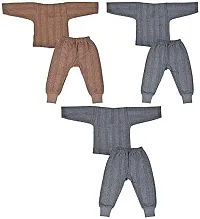 FashionIO? - Baby Front Open Thermal Top & Pyjama Set Round Neck, Full Sleeves, Winter Wear Suit for Girls & Boys Pack of 3 (6-12 Months)-thumb4